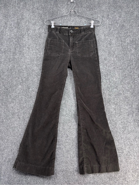 Pilcro Denim - Anthropologie Pilcro The Icon Retro Gray Soft Corduroy Flare Leg Pants Women’s 4